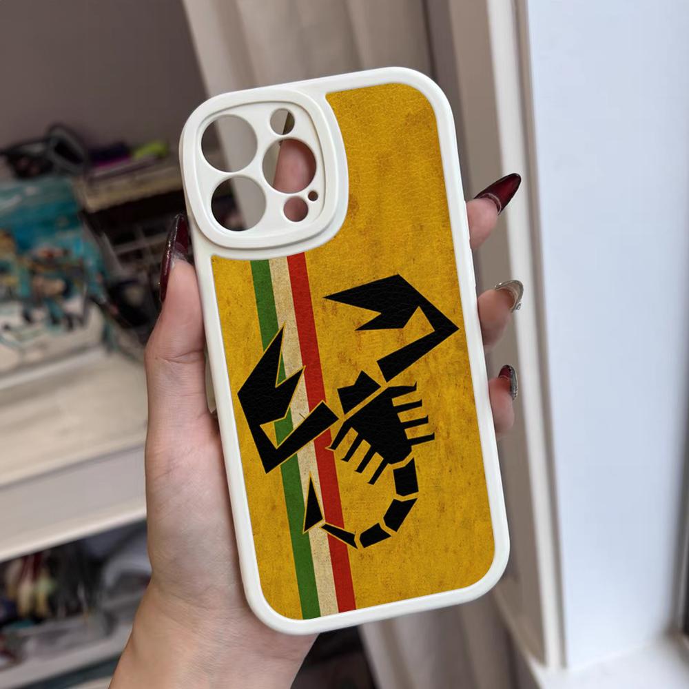 Чехол для телефона ABARTH Италия для iPhone 16 15 14 12 13 Pro Max 11 Mini Xs Puls Силиконовый чехол из кожи ягненка