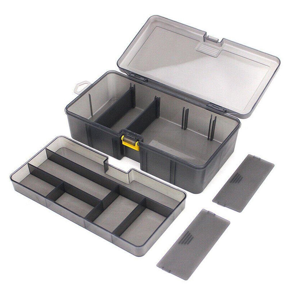 Fashionable Plastic Durable Organizer Double Layers Waterproof Fishing Tackle Box Bait Storage Case