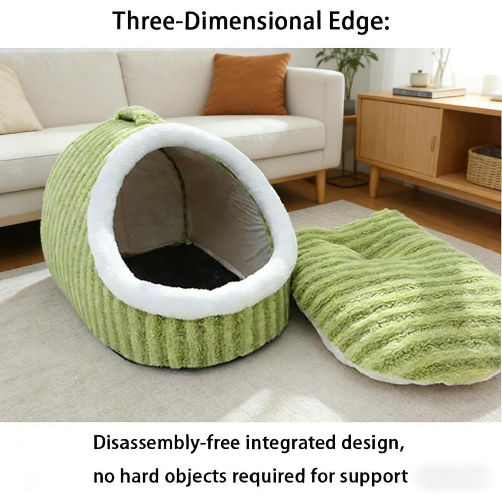 Warm Nest Bed with Cover, Soft Cozy Dog Cave with Removable Cushion, Washable Soft Slipper Cave, Non-Slip Durable and Easy to Clean