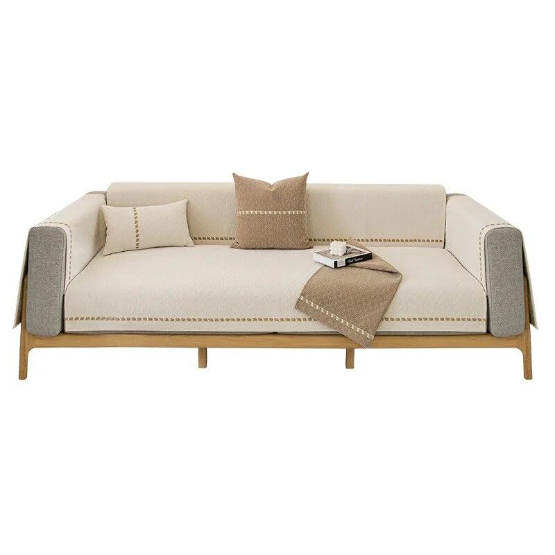 Полотенце для дивана с текстурой синели, универсальные противоскользящие подушки для сидений Four Seasons, новинка 2023 года, однотонные современные высококачественные мягкие чехлы для диванов