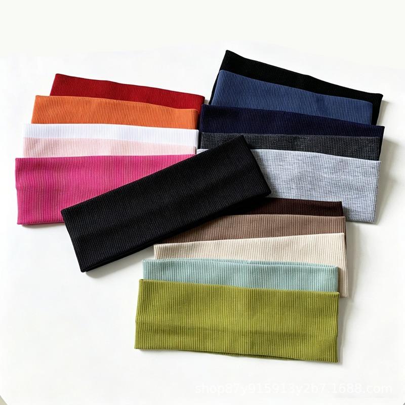 Wide-edged elastic hair band, women's face wash, makeup versatile headband, ribbed sports knitted headgear, headband.