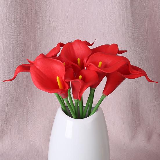 Yousheng 10 шт. Имитация каллы Реалистичный искусственный цветок Многоразовая искусственная калла с гибким стеблем для вазы Цветочная композиция Домашний декор