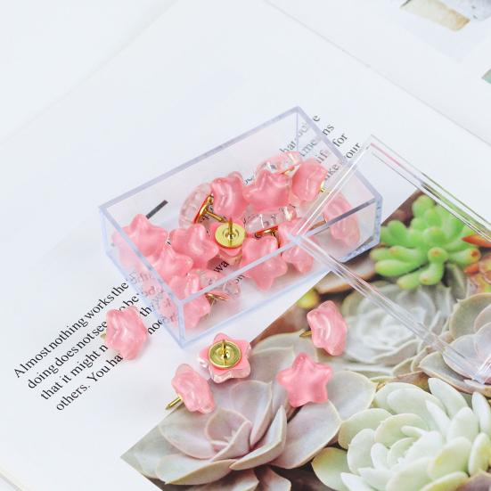 20 шт. Звездные блестящие кнопки-кнопки с коробкой для хранения, блестящие кнопки для доски объявлений, пробковой доски, фотостены для офиса или дома