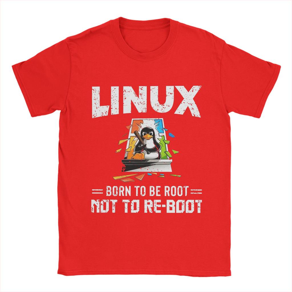 Men T-Shirts Linux Windows Vintage Cotton Tees Short Sleeve T Shirt Crew Neck Tops 4XL 5XL