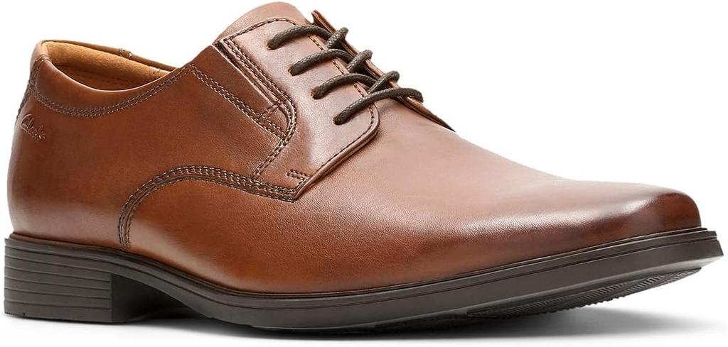 Clarks Tilden Plain Кожа темно-коричневого цвета Бизнес и Размер см Мужские туфли на шнуровке, Легкие, Дышащие, Удобные, 28.0 [Б/у]