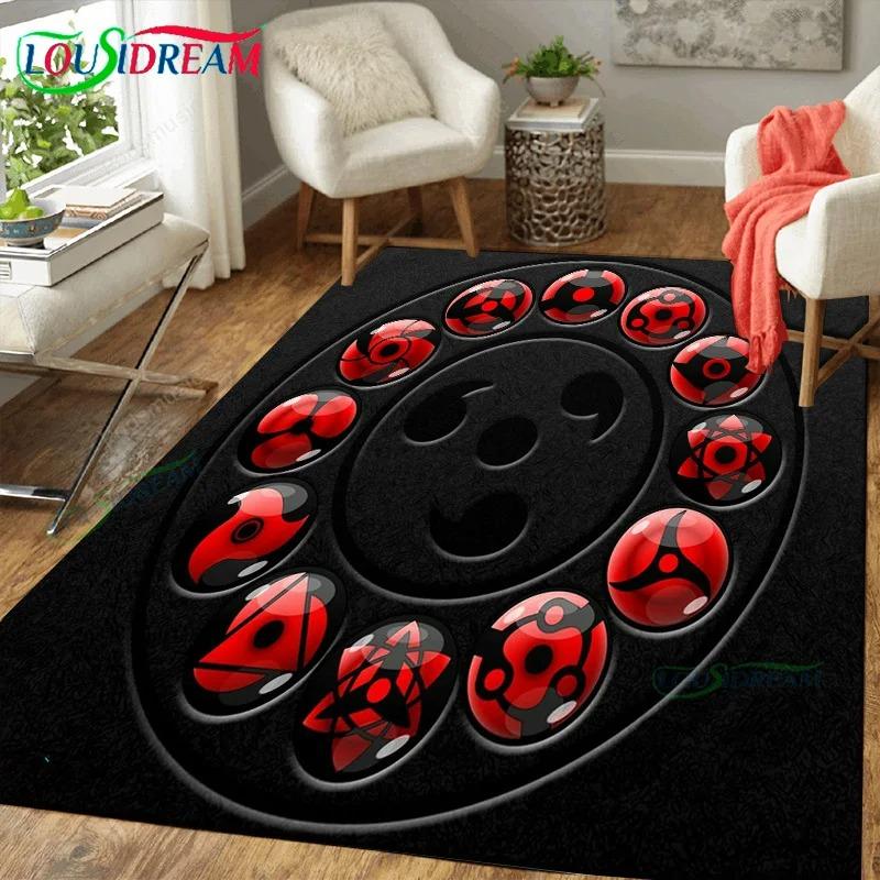 Anime Sharingan Carpet Rug Large Soft Flannel Floor Mat for Bedroom Living Room Decor Lightweight Blanket for Adults Kids Gift