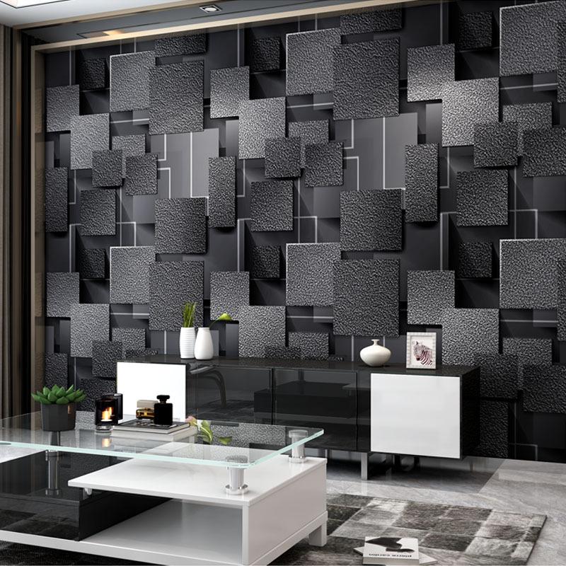 Modern 3D Lattice Non-woven Suede Wallpaper For Walls Roll Papel De Parede 3D Living Room Bedroom TV Background Wall Paper Decor