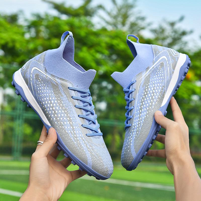 34-46 Мужские футбольные бутсы резиновые мягкие подошвы короткие шипы искусственный газон кожаные детские футбольные бутсы для молодежи