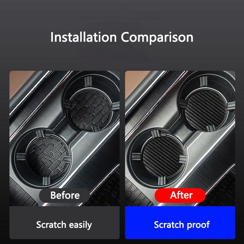 2PCS Car Interior Coaster Pad Water Cup Slots Non-Slip Mat For Volvo XC60 XC90 V40 V60 V50 V90 C40 XC40 V70 XC70 C30 Accessories
