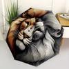 1pc Lion Face Artwork Umbrella - 8-Rib Automatic Open/Close, Fashionable Compact Umbrella for Outdoor Adventures yy250813189