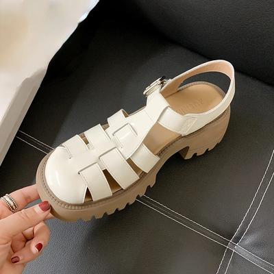 Новые женские сандалии Летние дышащие удобные дизайнерские сандалии для девочек Толстая подошва Водонепроницаемые женские сандалии на платформе