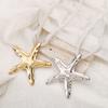 Крупное колье-шнурок с морской звездой, массивное колье с подвеской в виде морской звезды, летние пляжные украшения, праздничный подарок