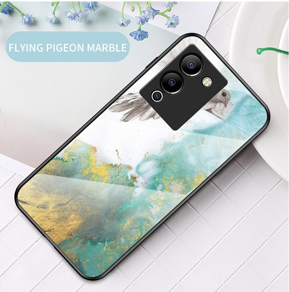 Чехол для Infinix Note 10 11 Pro 12 G96 11s Hot 8 9 10s 11 11s 9 10 11 Play 30i 12i Smart 4 5 6 7, чехол из мраморного закаленного стекла, задняя крышка
