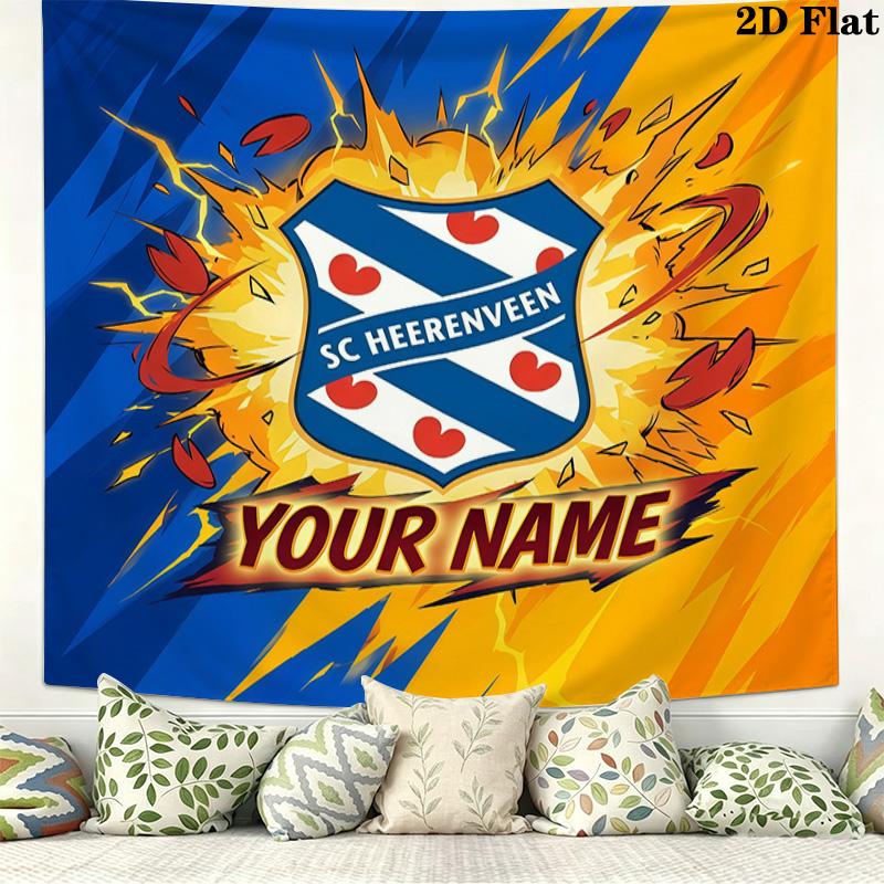 Custom Name SC HeerenveenPrinted Tapestry – Wall Hanging for Bedrooms, Dorms, and Home Decor