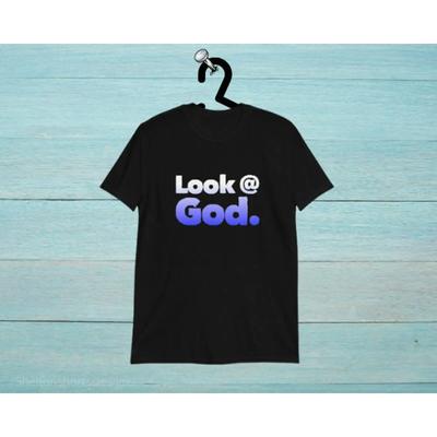 Look At God T Shirt Vintage Soft Stretched Breathable Slightly Fashion Streetwear Versatile Unisex Casual
