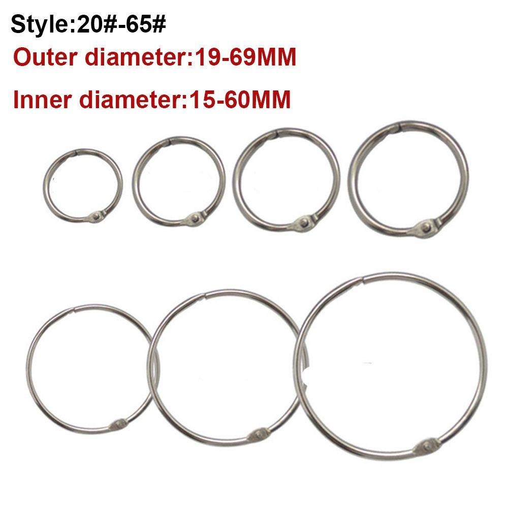 10pcs/lot Notebook Album Metal Keychain Circle Loose Leaf Binder Scrapbook Clips Hinged Rings