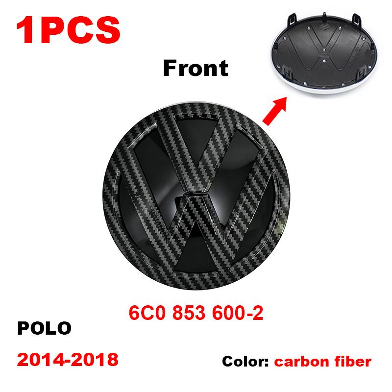 ABCD1 VW Car Front Grill Badge Rear Trunk Lid Emblem Logo 6C0853600 Auto Accessories For Volkswagen Polo 6 6C 2014 2015 2016 2017 2018