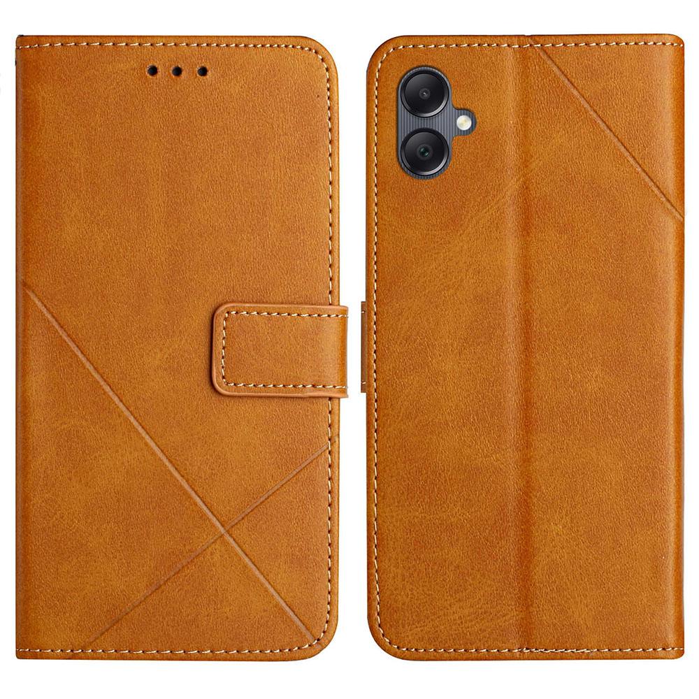 For Samsung Galaxy A07 4G Case Line Pattern Wallet Leather Phone Cover with Wrist Strap