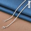 925 Sterling Silver 3mm Water Pattern Necklace Fashionable Wedding Jewelry