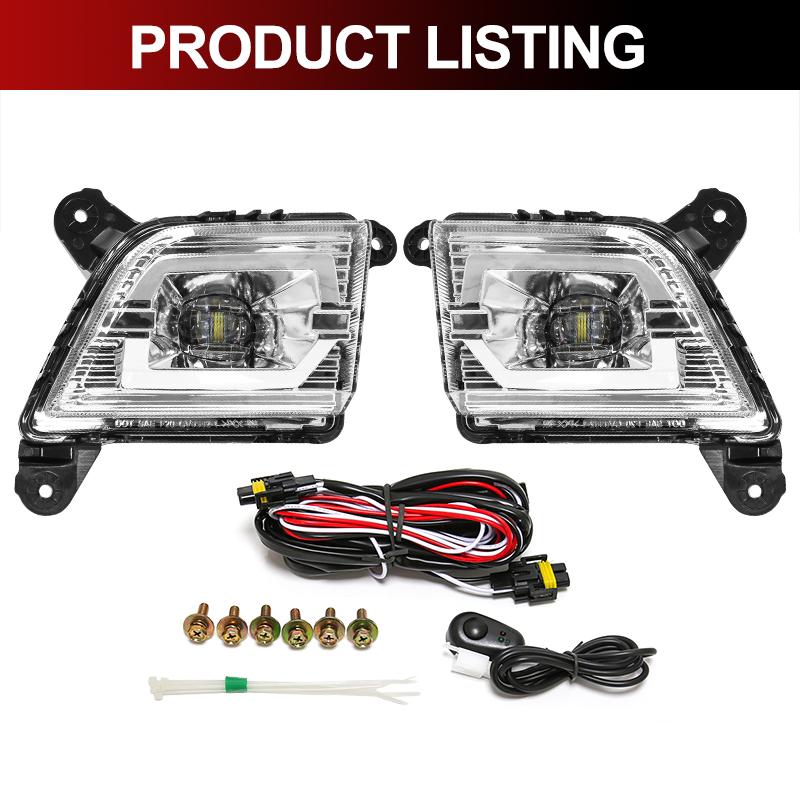 For Chevrolet Silverado 2019 2020 Fog Light Led Daytime Running Lamp DRL Daylights Front Bumper Wateproof DLAA Chevy