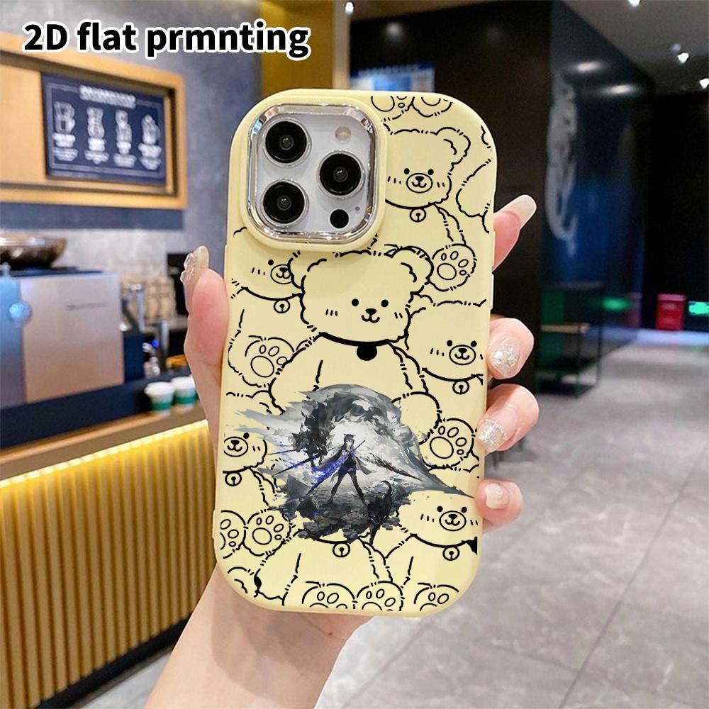 Phone Case: 2D flat design suitable for iPhone 18 17 16 15 14 13 Pro protective case, couple style, black and white wolf shadow, Christmas and Hallowe