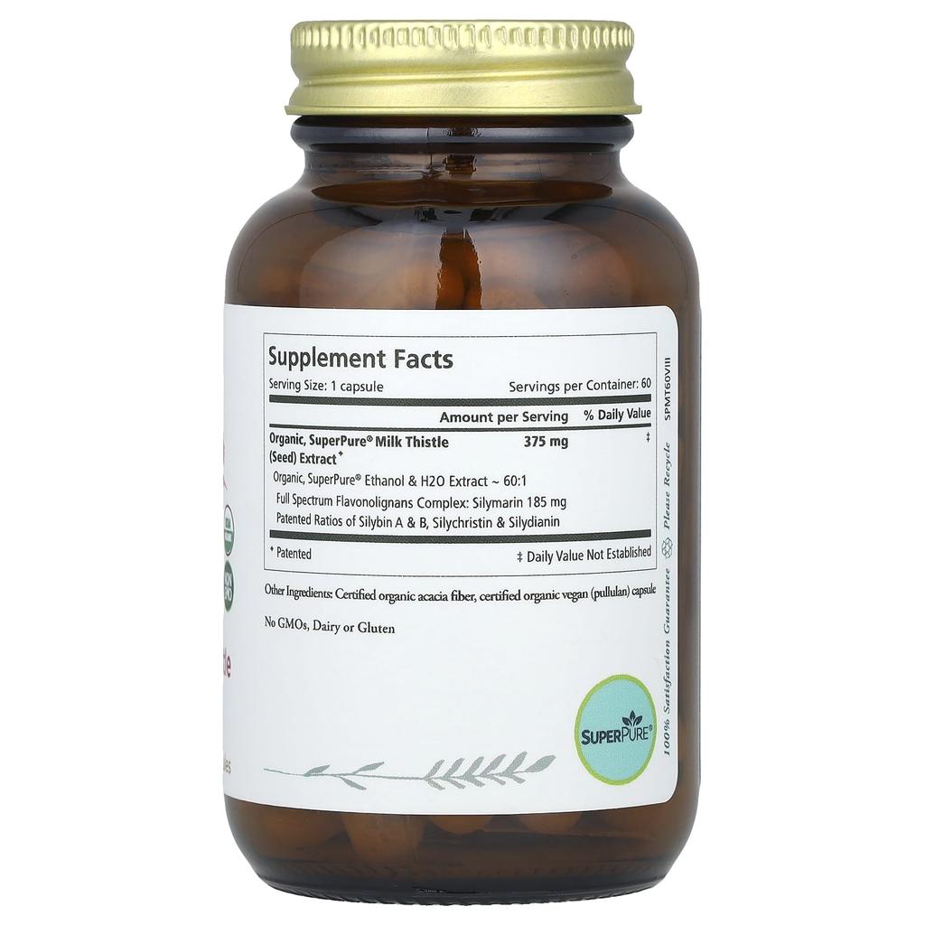 Pure Synergy Super Pure Milk Thistle Organic Extract, 60 Capsules