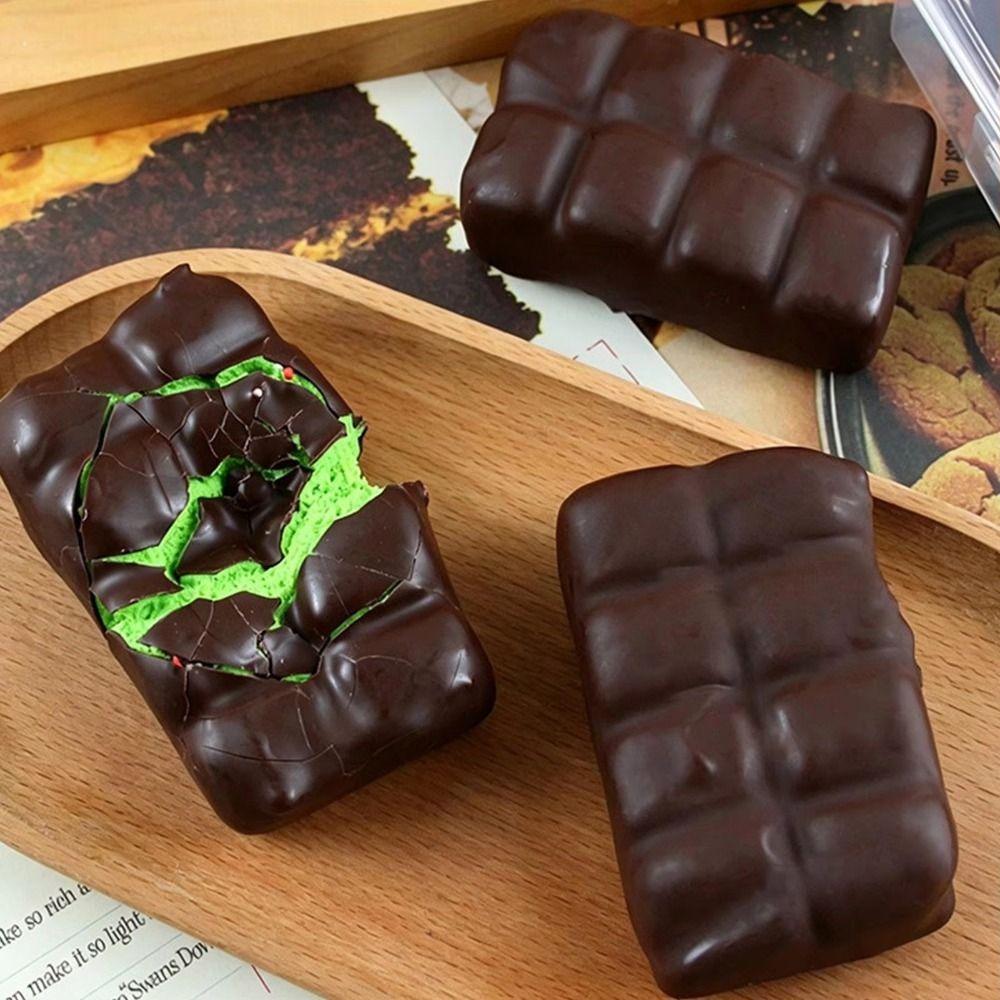 Portable Crispy Chocolate Squishy Toy Handmade Cracking Crispy Pinch Toy Gifts for Kids