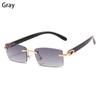 Gradient UV400 Punk Sunglasses Driving Sun Glasses Rimless Rectangle Sunglasses Fashion Shades