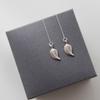 J.Lauren 01M03235 Leaf Long Chain Silver Earrings