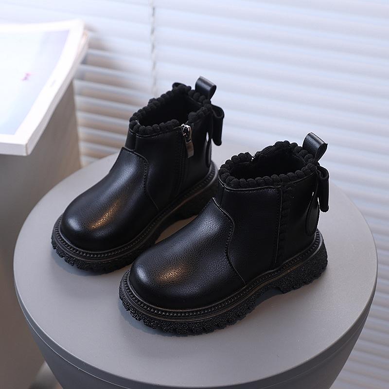 Осенние кожаные ботинки Мартинсы для девочек – Стильные, универсальные короткие ботинки для малышей