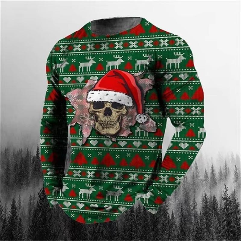 Цифровая печатная мужская 3D-печатная футболка с длинными рукавами на осень и зиму для повседневной мужской одежды