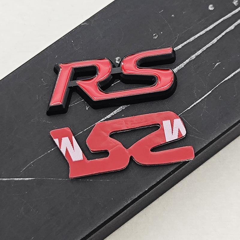 AAALY1 3D Metal Car Steering Wheel Emblem RS Logo Sticker Badge Decals For Honda Civic Accord HRV CRV Jazz City Pilot Fit Accessories