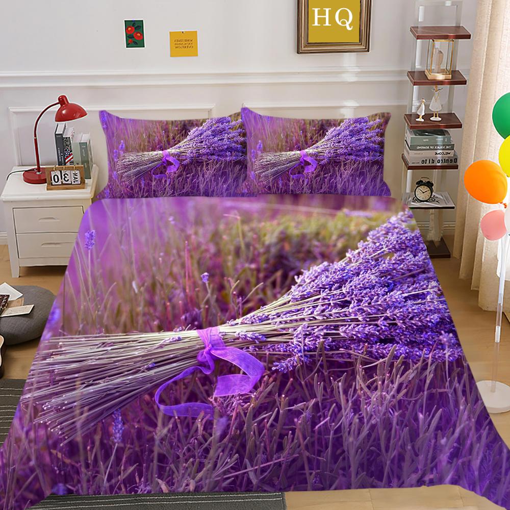 Комплект постельного белья из микрофибры с 3D принтом цветов, пододеяльник королевского размера, комплект постельного белья высокого качества для девочек, декор для спальни