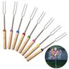 Telescopic BBQ Fork Marshmallow Roasting Sticks 1pcs Skewers for Barbecue Hot Dog Camping Picnic Outdoor Cooking