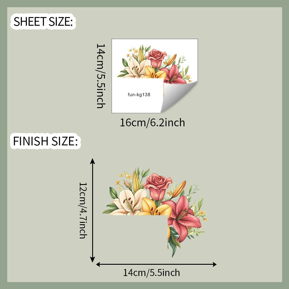 Наклейка на выключатель с ручной росписью цветов розы и пиона для спальни, гостиной, декора стены. Съемная наклейка