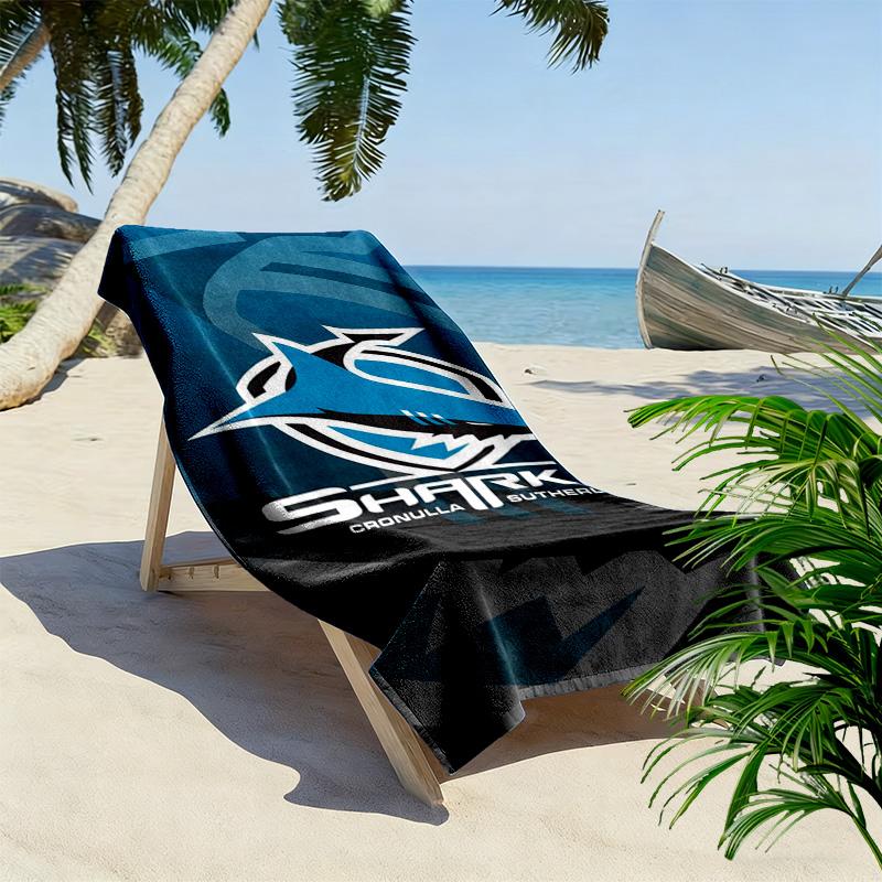 Cronulla Sharks Print Beach Towel, Large Soft Quick Dry Towel for Beach Camping Swimming