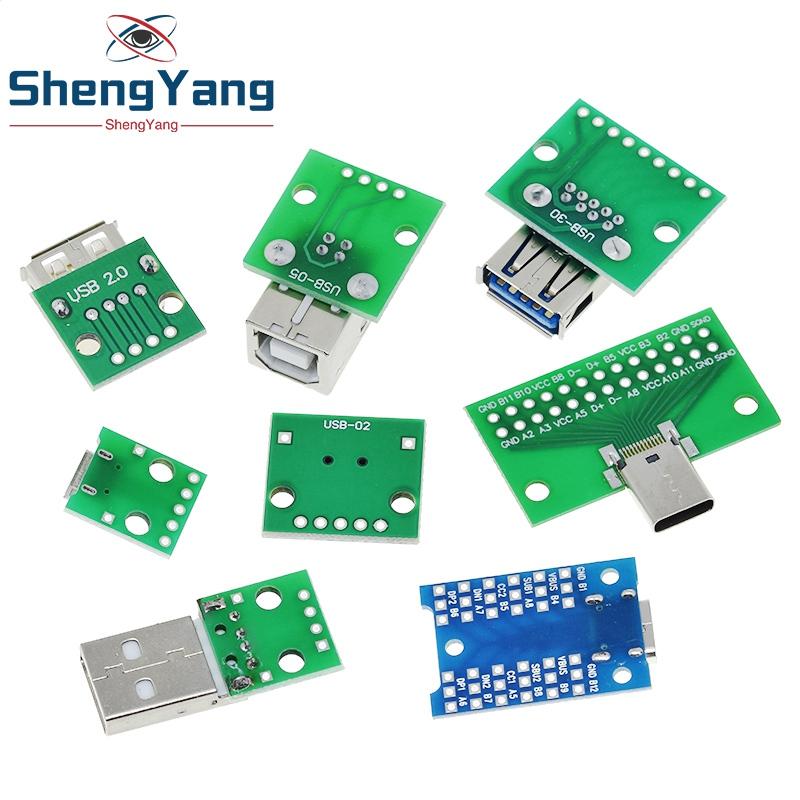 5/10 ШТ. USB-разъем папа / MINI MICRO USB на DIP-адаптер, разъем мама 2.54 Разъем Тип-C USB2.0 3.0 Конвертер-мама