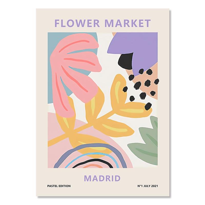 Abstract Flower Market Matisse Wall Art Canvas Posters Aesthetics Painting and Prints Danish Pastel Colors Pictures Home Decor