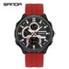 Электронные часы Мужские Двойной дисплей Циферблат 5 АТМ Водонепроницаемые Ночная подсветка Секундомер Многофункциональные Спортивные Электронные часы