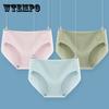 4Pcs/Set Sweet Girl Briefs Comfortable Breathable Cotton Underpants Women's Mid-waist Solid Color Seamless Panties