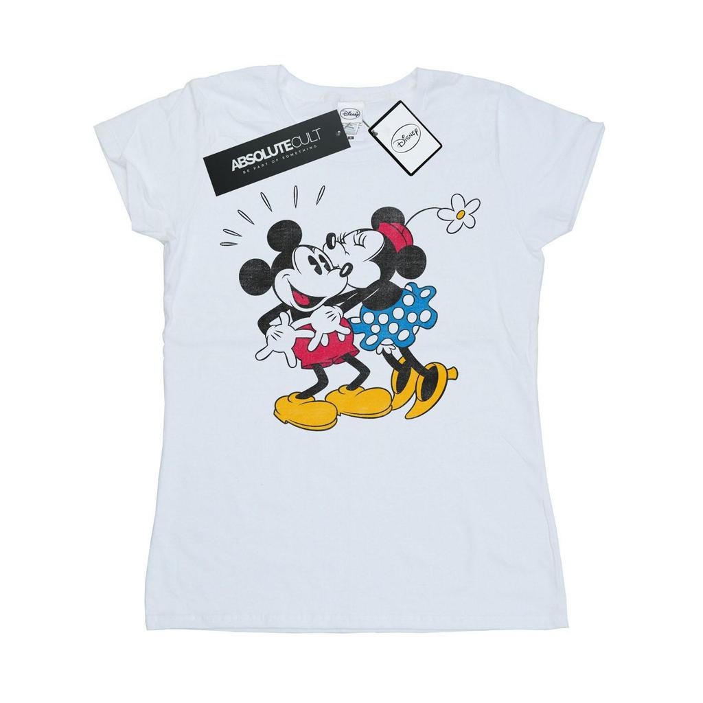 Disney Womens/Ladies Mickey And Minnie Kiss Cotton T-Shirt