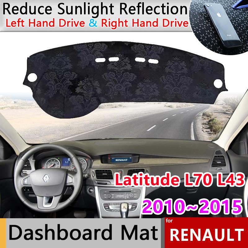 Dashboard Cover Mat for Renault Latitude L70 L43 Samsung SM5 2010~2015 Part Anti-Slip Carpet Sunshade Pad Dashmat Accessories