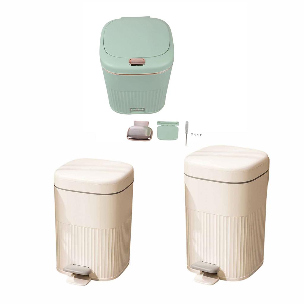 Foot Pedal Metal Softly Close Pedal Bathroom Trash Can for Kitchen Hotel Home Office 8/10/15L Trash Can with Lid
