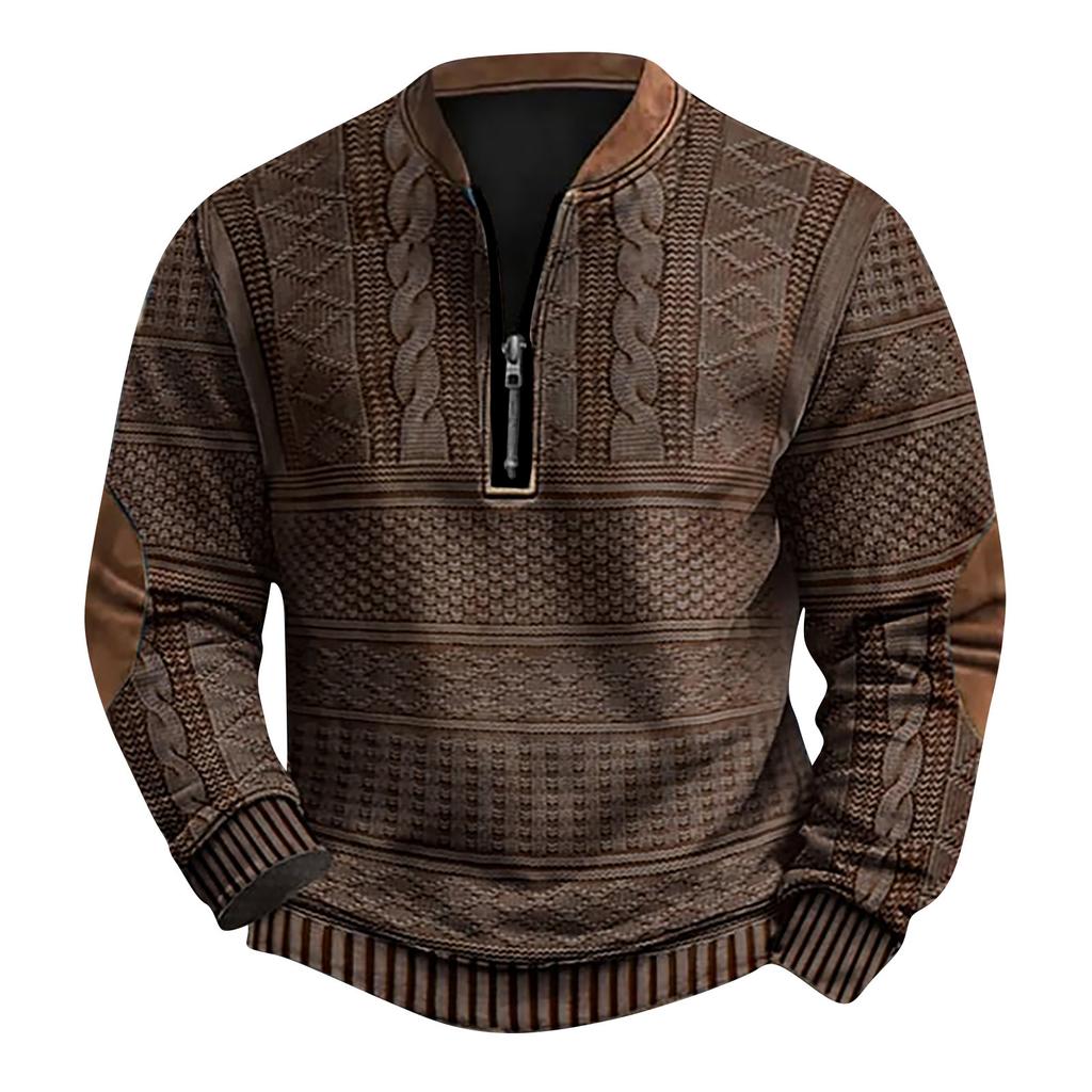 Мужская повседневная толстовка в стиле ретро с градиентным принтом