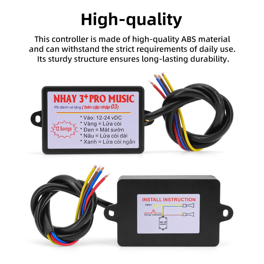 12 Sound Car Horn Controller Electronic Horn Controller Horn Speaker Control Unit Warning Alarm For Boat Car Motorcycle