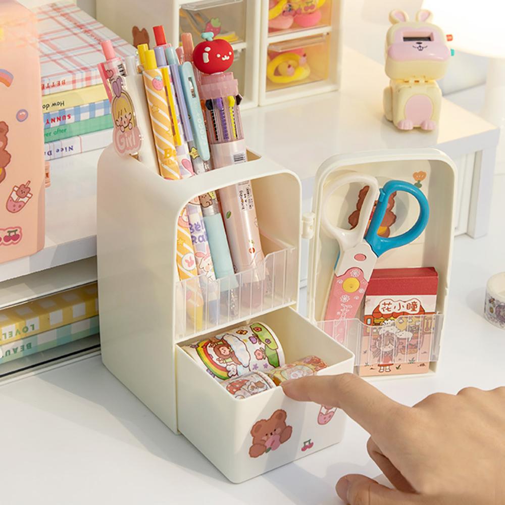 Японский милый креативный держатель для ручек на холодильник Ins Multifun, ящик для хранения канцелярских принадлежностей, кавайный настольный органайзер большой вместительности