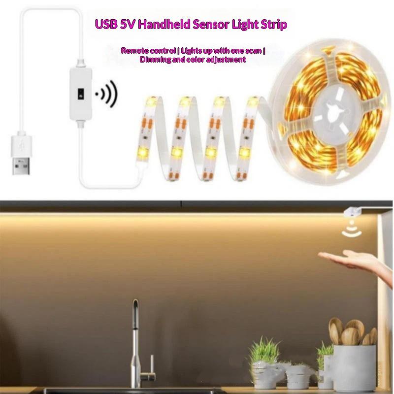 5V USB светодиодная лента с кнопкой-выключателем, гибкая лента, 60 светодиодов/м, для подсветки телевизора, Рождества, DIY, украшения для вечеринки
