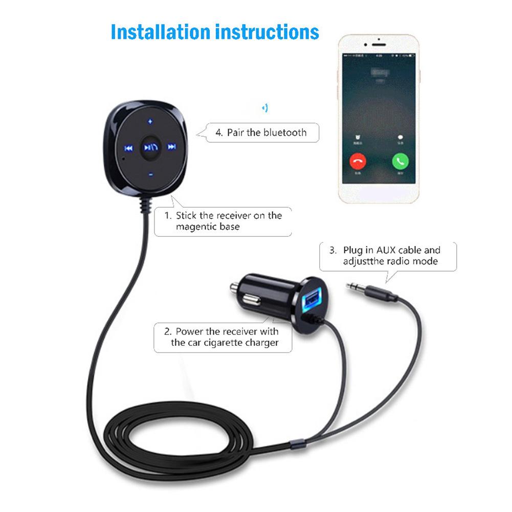 Автомобильный Bluetooth-совместимый Аудиоприемник Беспроводной Bluetooth-совместимый Музыкальный Приемник для Автомагнитолы с AUX IN Автоаксессуары