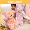 Adorable Tie-dye Teddy Bear Plush Toy With Rainbow Ribbon Soft And Cuddly 100cm