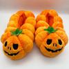 Halloween Pumpkin Slippers Women Cartoon Cute Plush Sliders Floor Mute Home Shoes Flip Flops Winter Warm Halloween Gift Shoes